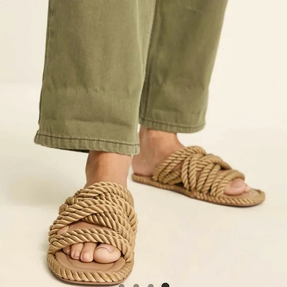 ASOS Design Rope Strap Sandals Espadrilles Slip On Size US 6 / EU 37 - Picture 2 of 12